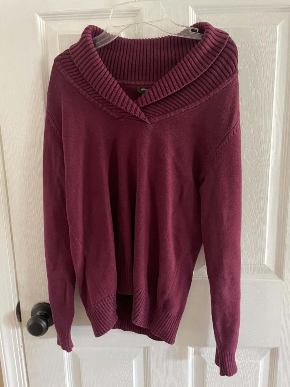 Eddie Bauer Women's Burgandy Sweater Cowl Neck Medium M Very Good